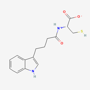 molecular formula C15H17N2O3S- B1241778 (indol-3-yl)butanoyl-L-cysteine 