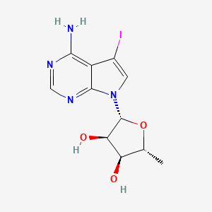 molecular formula C11H13IN4O3 B1241791 7-(5-Deoxy-Beta-D-Ribofuranosyl)-5-Iodo-7h-Pyrrolo[2,3-D]pyrimidin-4-Amine 