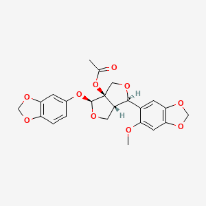 [(3S,3aR,6R,6aS)-3-(1,3-benzodioxol-5-yloxy)-6-(6-methoxy-1,3-benzodioxol-5-yl)-3,4,6,6a-tetrahydro-1H-furo[3,4-c]furan-3a-yl] acetate