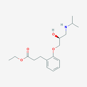 molecular formula C17H27NO4 B1241802 Benzenepropanoic acid, 2-((2S)-2-hydroxy-3-((1-methylethyl)amino)propoxy)-, ethyl ester CAS No. 396654-09-4
