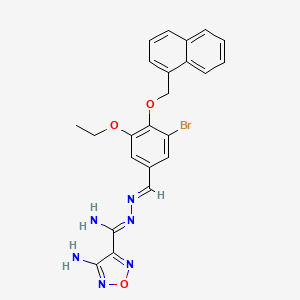 molecular formula C23H21BrN6O3 B1241820 4-amino-N'-{(E)-[3-bromo-5-ethoxy-4-(naphthalen-1-ylmethoxy)phenyl]methylidene}-1,2,5-oxadiazole-3-carbohydrazonamide 
