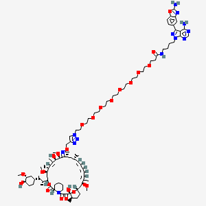 N-[4-[4-amino-3-(2-amino-1,3-benzoxazol-5-yl)pyrazolo[3,4-d]pyrimidin-1-yl]butyl]-3-[2-[2-[2-[2-[2-[2-[2-[2-[4-[[(E)-[(1R,9S,12S,14R,15R,16E,18R,19S,21R,23S,24E,26E,28E,30S,32S,35R)-1,18-dihydroxy-12-[(2R)-1-[(1S,3R,4R)-4-hydroxy-3-methoxycyclohexyl]propan-2-yl]-14,19,30-trimethoxy-15,17,21,23,29,35-hexamethyl-2,3,10-trioxo-11,36-dioxa-4-azatricyclo[30.3.1.04,9]hexatriaconta-16,24,26,28-tetraen-20-ylidene]amino]oxymethyl]triazol-1-yl]ethoxy]ethoxy]ethoxy]ethoxy]ethoxy]ethoxy]ethoxy]ethoxy]propanamide