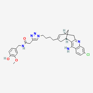 2-[1-[4-[(1S,13S)-3-amino-7-chloro-10-azatetracyclo[11.3.1.02,11.04,9]heptadeca-2,4(9),5,7,10,14-hexaen-15-yl]butyl]triazol-4-yl]-N-[(4-hydroxy-3-methoxyphenyl)methyl]acetamide