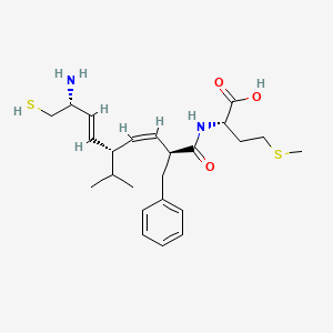 molecular formula C24H36N2O3S2 B1241827 (S)-2-((3Z,6E)-(2S,5S,8R)-8-Amino-2-benzyl-5-isopropyl-9-mercapto-nona-3,6-dienoylamino)-4-methylsulfanyl-butyric acid 