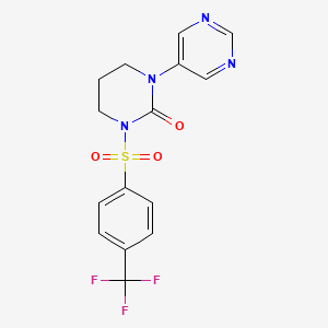 1-(Pyrimidin-5-yl)-3-((4-(trifluoromethyl)phenyl)sulfonyl)tetrahydropyrimidin-2(1H)-one