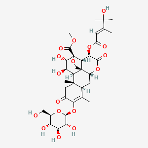 methyl (1R,2S,3R,6R,8R,13S,14R,15R,16S,17S)-15,16-dihydroxy-3-[(E)-4-hydroxy-3,4-dimethylpent-2-enoyl]oxy-9,13-dimethyl-4,11-dioxo-10-[(2S,3R,4S,5S,6R)-3,4,5-trihydroxy-6-(hydroxymethyl)oxan-2-yl]oxy-5,18-dioxapentacyclo[12.5.0.01,6.02,17.08,13]nonadec-9-ene-17-carboxylate