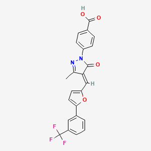 4-[(4E)-3-methyl-5-oxo-4-[[5-[3-(trifluoromethyl)phenyl]furan-2-yl]methylidene]pyrazol-1-yl]benzoic acid