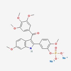 disodium;[2-methoxy-5-[6-methoxy-3-(3,4,5-trimethoxybenzoyl)-1H-indol-2-yl]phenyl] phosphate