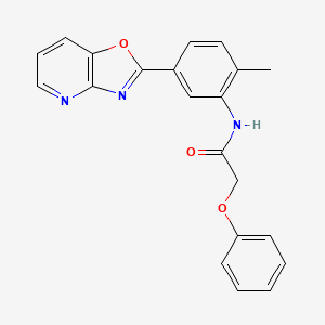 molecular formula C21H17N3O3 B1241849 N-[2-甲基-5-(2-恶唑并[4,5-b]吡啶基)苯基]-2-苯氧基乙酰胺 