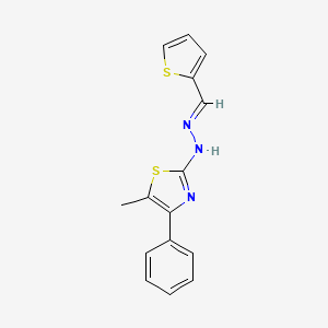 molecular formula C15H13N3S2 B1241851 5-甲基-4-苯基-2-[(2E)-2-(噻吩-2-基亚甲基)肼基]-1,3-噻唑 