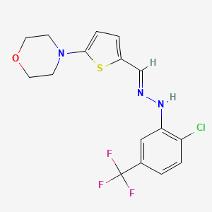 molecular formula C16H15ClF3N3OS B1241881 2-氯-N-[(E)-(5-吗啉-4-基噻吩-2-基)亚甲基氨基]-5-(三氟甲基)苯胺 