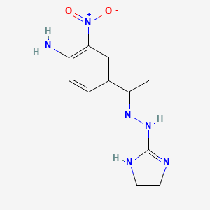 molecular formula C11H14N6O2 B1241882 4-{1-[(4,5-二氢-1H-咪唑-2-基)-亚胂基]-乙基}-2-硝基苯胺 