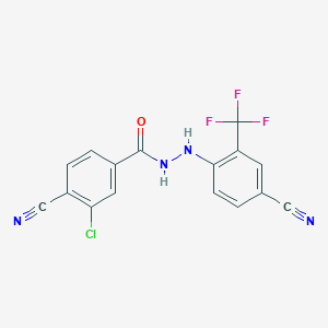 3-chloro-4-cyano-N'-[4-cyano-2-(trifluoromethyl)phenyl]benzohydrazide