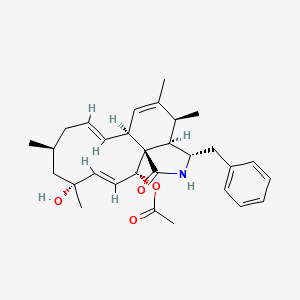 molecular formula C30H39NO4 B1241887 [(1S,2R,3E,5R,7S,9E,11S,14S,15R,16S)-16-苄基-5-羟基-5,7,13,14-四甲基-18-氧代-17-氮杂三环[9.7.0.01,15]十八-3,9,12-三烯-2-基] 醋酸酯 