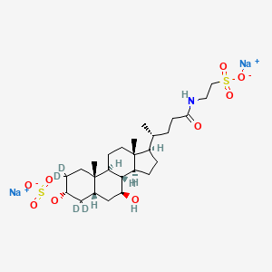 disodium;2-[[(4R)-4-[(3R,5R,7S,8R,9S,10S,13R,14S,17R)-2,2,4,4-tetradeuterio-7-hydroxy-10,13-dimethyl-3-sulfonatooxy-3,5,6,7,8,9,11,12,14,15,16,17-dodecahydro-1H-cyclopenta[a]phenanthren-17-yl]pentanoyl]amino]ethanesulfonate