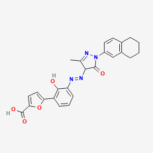 5-[2-hydroxy-3-[[3-methyl-5-oxo-1-(5,6,7,8-tetrahydronaphthalen-2-yl)-4H-pyrazol-4-yl]diazenyl]phenyl]furan-2-carboxylic acid