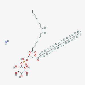 molecular formula C43H84NO13P B12418947 1-Palmitoyl-2-oleoyl-sn-glycero-3-phosphoinositol-d31 (ammonium) 