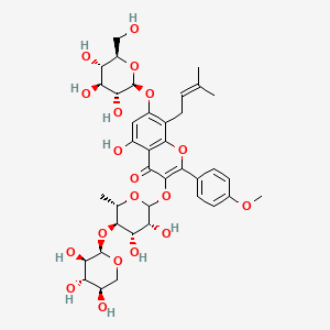 3-[(3R,4S,5R,6S)-3,4-dihydroxy-6-methyl-5-[(2R,3R,4S,5R)-3,4,5-trihydroxyoxan-2-yl]oxyoxan-2-yl]oxy-5-hydroxy-2-(4-methoxyphenyl)-8-(3-methylbut-2-enyl)-7-[(2S,3R,4S,5S,6R)-3,4,5-trihydroxy-6-(hydroxymethyl)oxan-2-yl]oxychromen-4-one