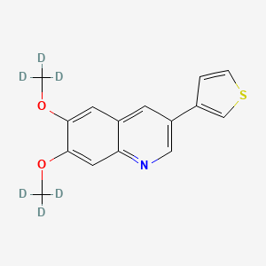 molecular formula C15H13NO2S B12418995 6,7-Dimethoxy-3-(3-thienyl)quinoline-d6 