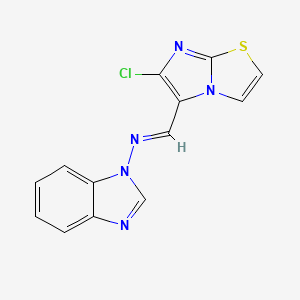 molecular formula C13H8ClN5S B1241902 (E)-N-(benzimidazol-1-yl)-1-(6-chloroimidazo[2,1-b][1,3]thiazol-5-yl)methanimine 