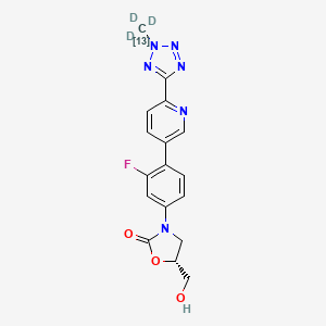 molecular formula C17H15FN6O3 B12419022 (5R)-3-[3-fluoro-4-[6-[2-(trideuterio(113C)methyl)tetrazol-5-yl]pyridin-3-yl]phenyl]-5-(hydroxymethyl)-1,3-oxazolidin-2-one 