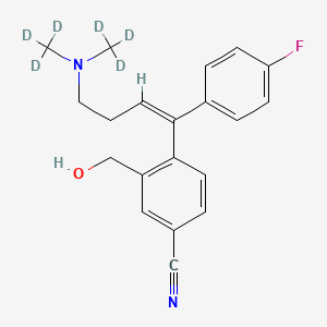 molecular formula C20H21FN2O B12419129 Citalopram olefinic impurity-d6 