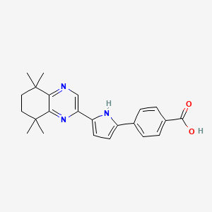 B1241919 Benzoic acid, 4-(5-(5,6,7,8-tetrahydro-5,5,8,8-tetramethyl-2-quinoxalinyl)-1H-pyrrol-2-yl)- CAS No. 187400-18-6