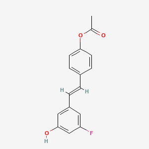 molecular formula C16H13FO3 B12419205 [4-[(E)-2-(3-fluoro-5-hydroxyphenyl)ethenyl]phenyl] acetate 