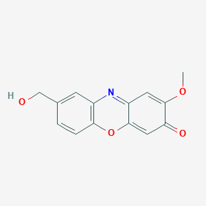 molecular formula C14H11NO4 B1241927 3H-吩恶嗪-3-酮，8-(羟甲基)-2-甲氧基- CAS No. 62267-72-5