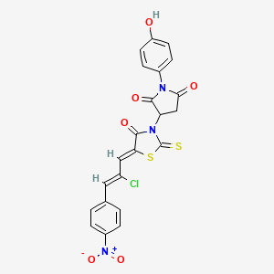 molecular formula C22H14ClN3O6S2 B12419322 Anticancer agent 45 