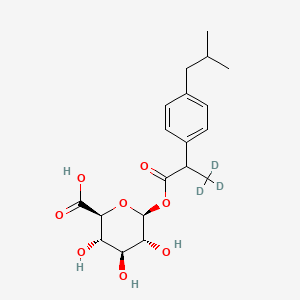 molecular formula C19H26O8 B12419481 Ibuprofen acyl-|A-D-glucuronide-d3 