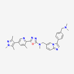 N-[[3-[4-[(dimethylamino)methyl]phenyl]imidazo[1,2-a]pyridin-6-yl]methyl]-N-methyl-5-[3-methyl-5-(1,3,5-trimethylpyrazol-4-yl)pyridin-2-yl]-1,3,4-oxadiazol-2-amine