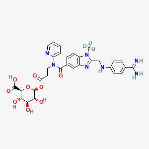 molecular formula C31H33N7O9 B12419563 Dabigatran acyl-beta-D-glucuronide-d3 