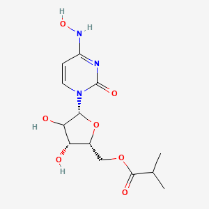 molecular formula C13H19N3O7 B12419588 [(2R,3R,5R)-3,4-dihydroxy-5-[4-(hydroxyamino)-2-oxopyrimidin-1-yl]oxolan-2-yl]methyl 2-methylpropanoate 