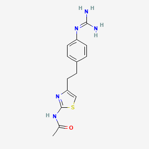 molecular formula C14H17N5OS B1241968 2-(Acetylamino)-4-(4-guanidinophenethyl)thiazole 