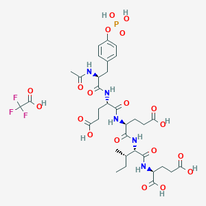 molecular formula C34H47F3N5O19P B12419702 (2S)-2-[[(2S,3S)-2-[[(2S)-2-[[(2S)-2-[[(2S)-2-acetamido-3-(4-phosphonooxyphenyl)propanoyl]amino]-4-carboxybutanoyl]amino]-4-carboxybutanoyl]amino]-3-methylpentanoyl]amino]pentanedioic acid;2,2,2-trifluoroacetic acid 