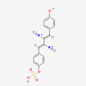 molecular formula C19H14N2O5S B1241971 4-[(1Z,3Z)-2,3-二异氰基-4-(4-甲氧基苯基)丁-1,3-二烯-1-基]苯硫酸氢根 
