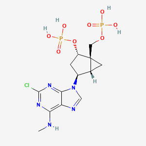 molecular formula C13H18ClN5O8P2 B1241976 2-Chloro-N-methyl-9-[(1S,2S,4S,5R)-4-(phosphonooxy)-5-[(phosphonooxy)methyl]bicyclo[3.1.0]hexane-2-yl]-9H-purine-6-amine 