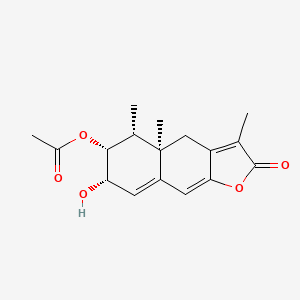 molecular formula C17H20O5 B1241980 [(4aR,5R,6R,7S)-7-羟基-3,4a,5-三甲基-2-氧代-4,5,6,7-四氢苯并[f][1]苯并呋喃-6-基]乙酸酯 