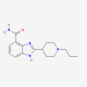 molecular formula C16H22N4O B1241982 1H-苯并咪唑-7-甲酰胺，2-(1-丙基-4-哌啶基)- CAS No. 272769-49-0