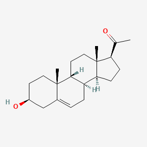 molecular formula C21H32O2 B1241984 1-[(3S,8R,9R,10R,13S,14S,17S)-3-hydroxy-10,13-dimethyl-2,3,4,7,8,9,11,12,14,15,16,17-dodecahydro-1H-cyclopenta[a]phenanthren-17-yl]ethanone 