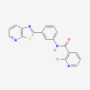 molecular formula C18H11ClN4OS B1241985 2-chloro-N-[3-(2-thiazolo[5,4-b]pyridinyl)phenyl]-3-pyridinecarboxamide 