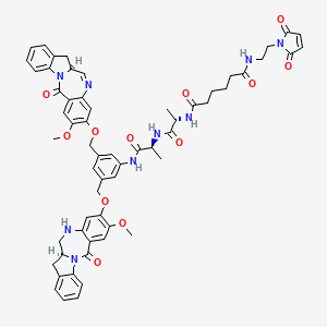 molecular formula C60H61N9O12 B12419857 N'-[(2S)-1-[[(2S)-1-[3-[[(12aS)-8-methoxy-6-oxo-12a,13-dihydroindolo[2,1-c][1,4]benzodiazepin-9-yl]oxymethyl]-5-[[(12aS)-8-methoxy-6-oxo-11,12,12a,13-tetrahydroindolo[2,1-c][1,4]benzodiazepin-9-yl]oxymethyl]anilino]-1-oxopropan-2-yl]amino]-1-oxopropan-2-yl]-N-[2-(2,5-dioxopyrrol-1-yl)ethyl]hexanediamide 