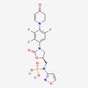 molecular formula C18H16F3N4O7P B12419876 Contezolid phosphoramidic acid 