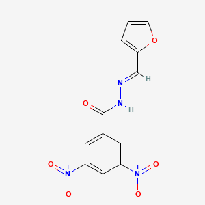 molecular formula C12H8N4O6 B1241988 N-[(E)-furan-2-ylmethylideneamino]-3,5-dinitrobenzamide 