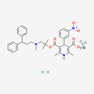 molecular formula C36H42ClN3O6 B12419906 Lercanidipine-13C,d3-1 (hydrochloride) 