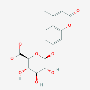 molecular formula C16H15O9- B1241997 4-甲基伞花酮 β-D-葡萄糖醛酸酯 