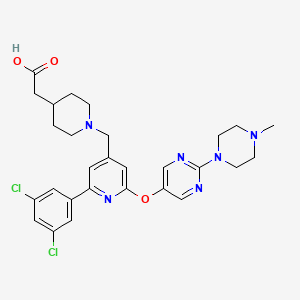 (1-{[2-(3,5-Dichlorophenyl)-6-{[2-(4-methylpiperazin-1-yl)pyrimidin-5-yl]oxy}pyridin-4-yl]methyl}piperidin-4-yl)acetic acid