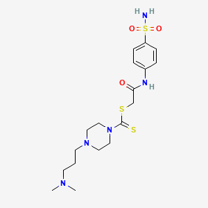 [2-oxo-2-(4-sulfamoylanilino)ethyl] 4-[3-(dimethylamino)propyl]piperazine-1-carbodithioate