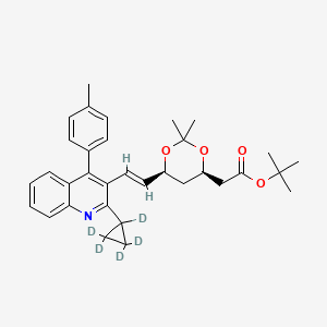 molecular formula C33H39NO4 B12420129 Pitavastatin acetonide t-butyl ester-d5 